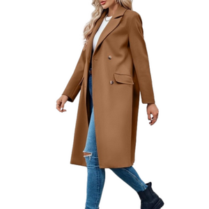 Double Breasted Peacoat Natch Lapel Collar Jacket Winter Long Coat size small